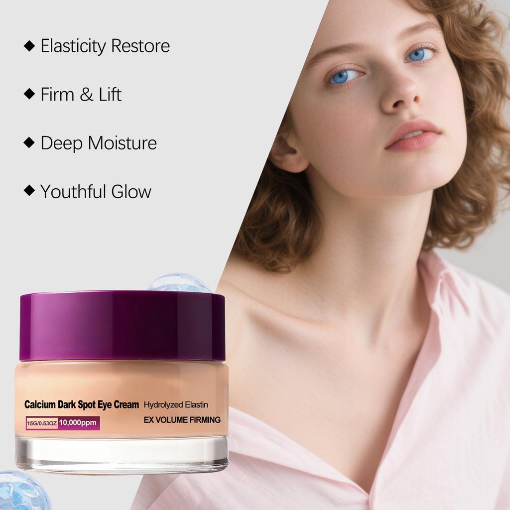 Calcium Dark Spot Eye Cream - 10000ppm Hydrolyzed Elastin EX Volume Firming Anti-Aging Moisturizing Eye Care Treatment for Wrinkles & Dark Circles