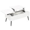 Height-Adjustable Coffee Table Living Room Table with Hidden Storage for Living Room, 50 X 100 Cm, White