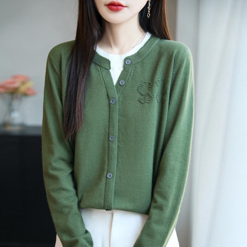 25 Autumn/Winter Women's Knitwear: Andy Velvet Textured Two-Piece Cardigan Sweater, Korean Style