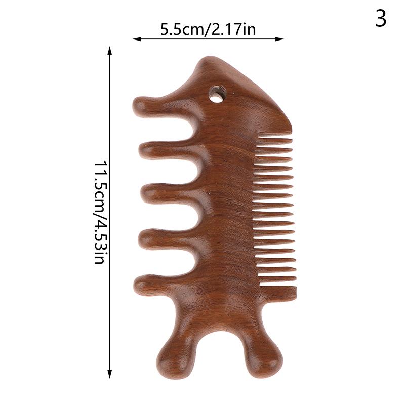 Wooden Massage Comb Gua Sha Wide Tooth Comb For Head Scalp Meridian Relax Anti-Static Sandalwood Massager Acupressure Tools Gift