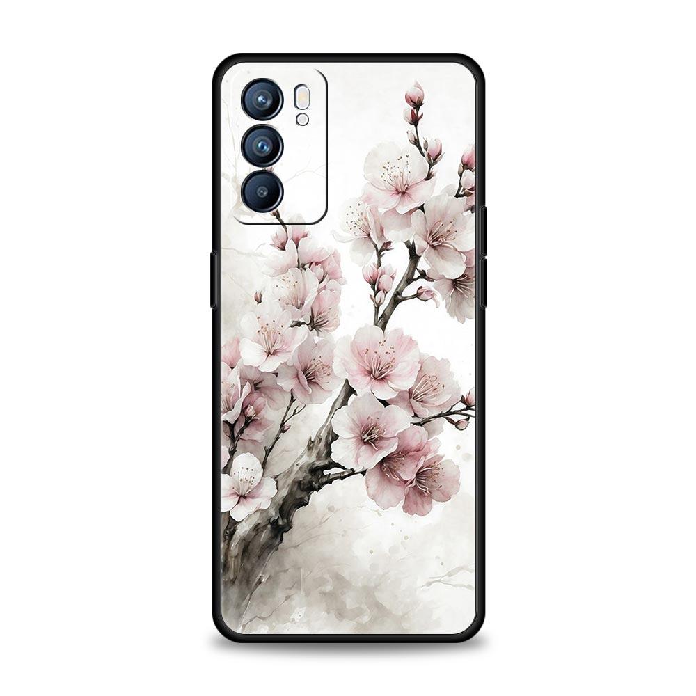 Cherry Blossom Tree Phone Case For Oppo Reno8 Reno7 Reno6 Pro A54 5G Find X6 X5 A53 A52 A9 A15 A95 A17 A16 A76 A74 A57 A31 Cover