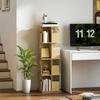 Rotating Bookshelf, 360 Degrees, 4 Shelves, 39 x 39 x 128.3 cm, Oak