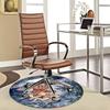 1pc Spirited Away Chihiro Round Carpet Anime Design Office Chair Mat, Non Slip Rug for Home Decor