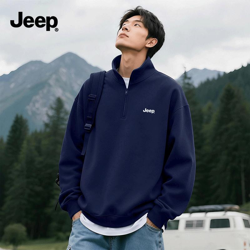 JEEP Men's Half-Zip Stand Collar Sweatshirt