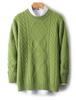 Men's Casual 100% Wool Thickened Sweater - Five-Needle Large Diamond Jacquard Knit