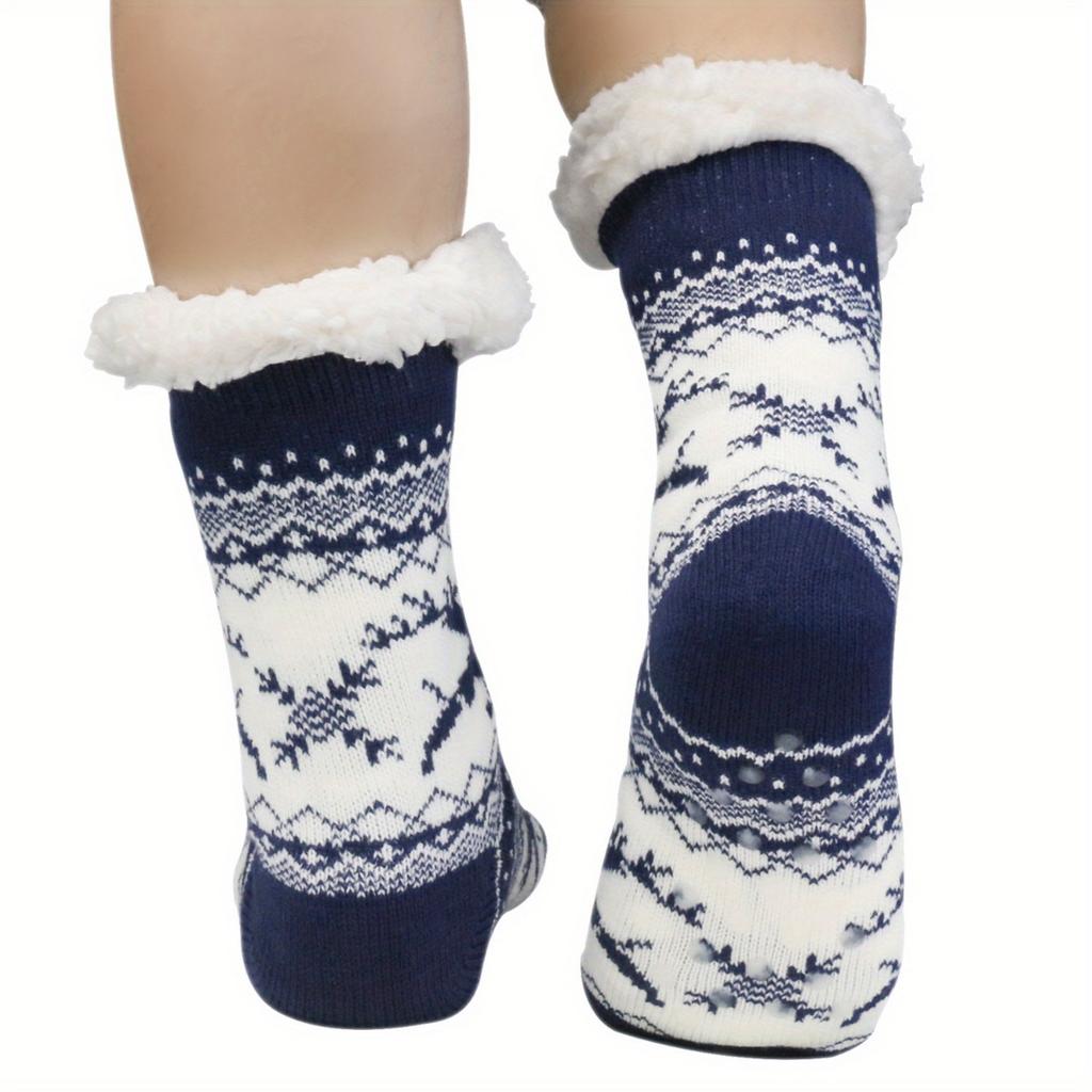 high qualityCozy Fuzzy Slipper Socks for Women - Non-Slip, Thick Lined Winter Warmth, Unique Pattern, Machine Washable - Perfect Christmas Gift,