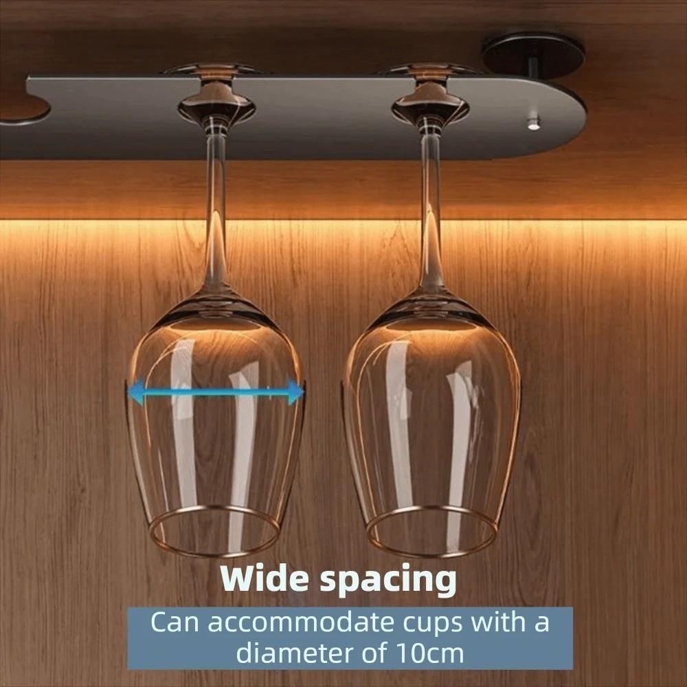 Single-row Design Wine Glass Holder 2/3/4 Slots Wine Glass Storage Shelf Kitchen Use