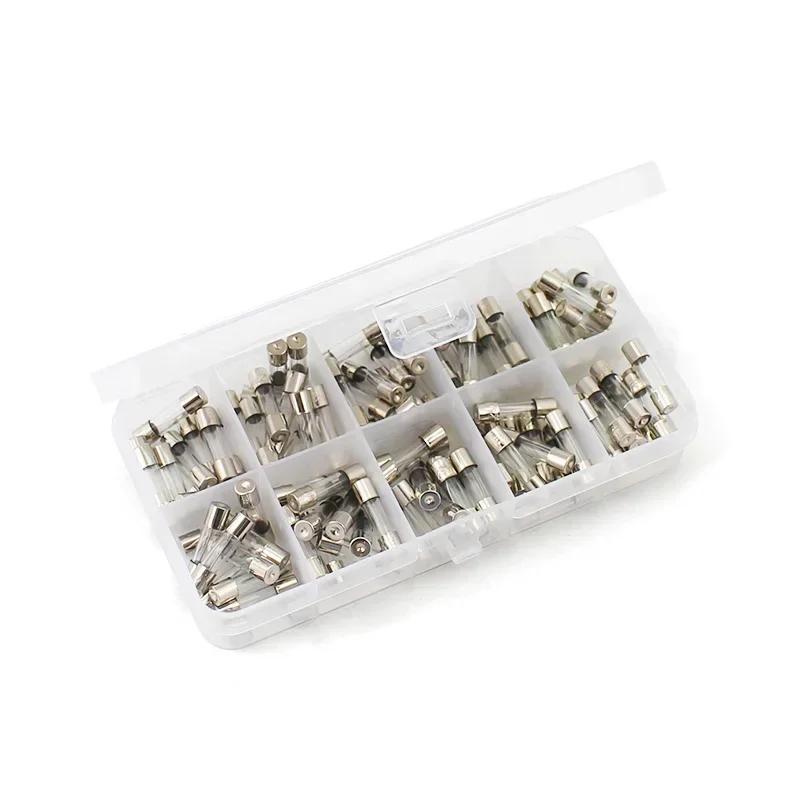 5/72/100PCS Panel Mounted Glass Fuse Holder 5x20mm 6x30mm Insurance Tube Socket Fuse Holder Glass Tube Fuse Holders Assorted Kit