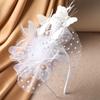 Bridal Fascinator with Faux Pearls Butterfly Headbands Hair Accessory For Weddings Adjustable Hair Clip Hair Decoration