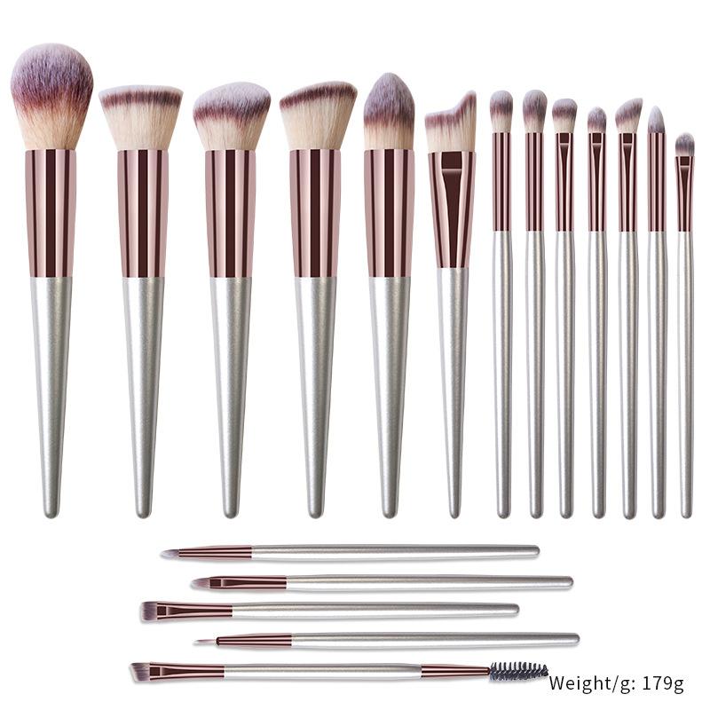 18 Black Makeup Brush Set  High-quality Solid Wood Handle Makeup Brush Complete Set
