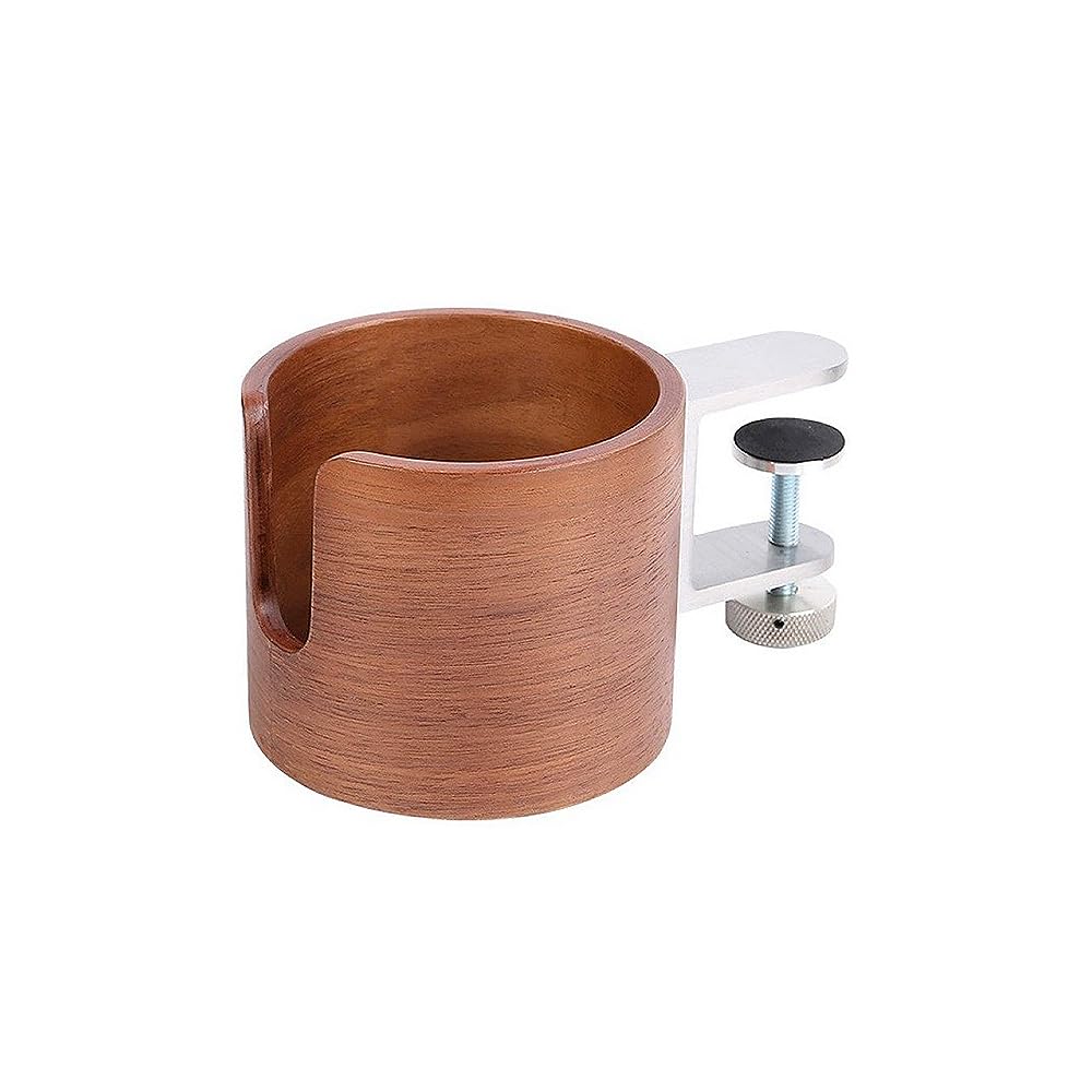 Wooden Cup Easy for Tabletop No Drilling for Mug Drinks Space-Saving Holder, Installation, Desks, Drinks, Required, Multifunctional, (Walnut Color)