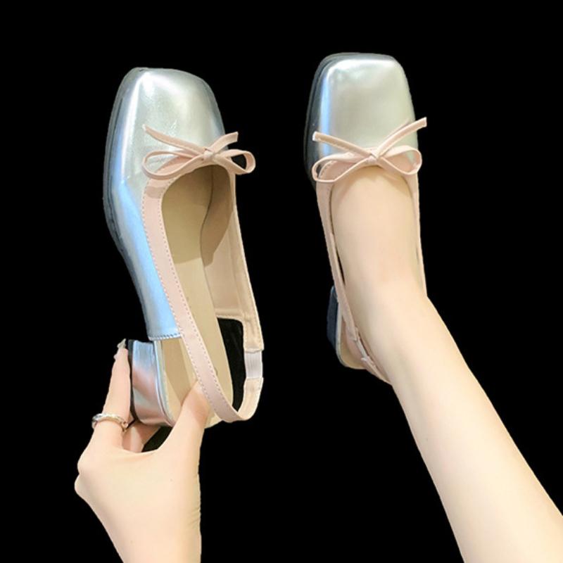 Women Summer Bow Mary Jane Sandals Designer Chunky Dress Shoes Female Summer New Slingback Walking Pumps Party Mujer Zapatos