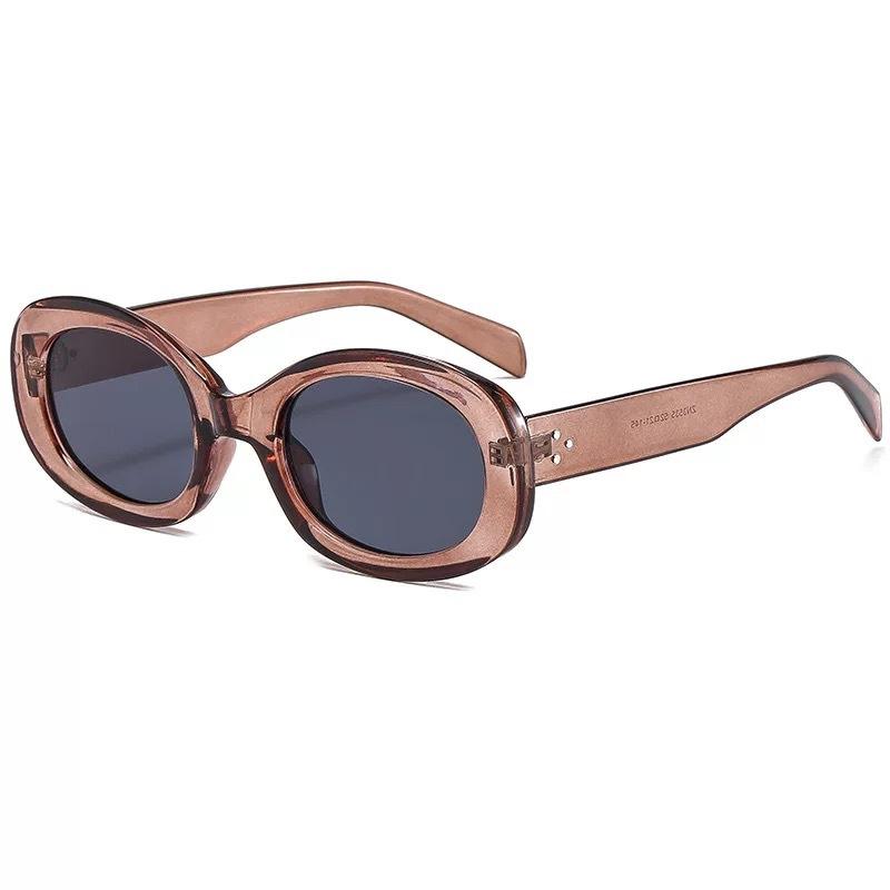 Women's Vintage Oval Sunglasses Premium Brand Designer Small Oval Sun Glasses Unusual Retro Fashion Women Sun Glasses