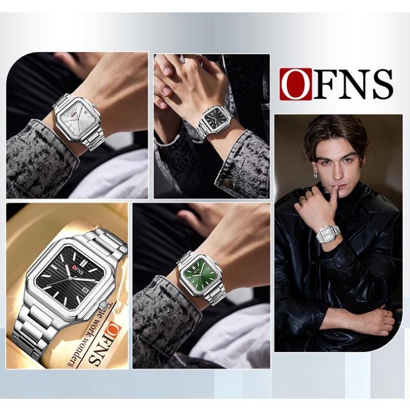 Luxury Square Male Watch Waterproof Luminous Date Quartz Watches For Men Stainless Steel Fashion Men's Clock
