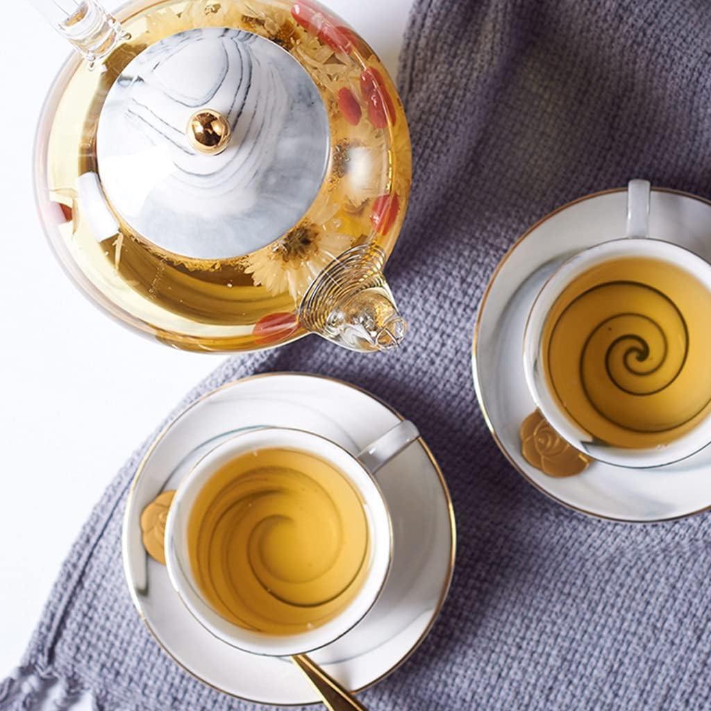 Golden Rim Teacup - Premium Quality Hand-made Bone China Cup and Saucer Set for Specialty Coffee Drinks, Latte, Cafe Mocha, and