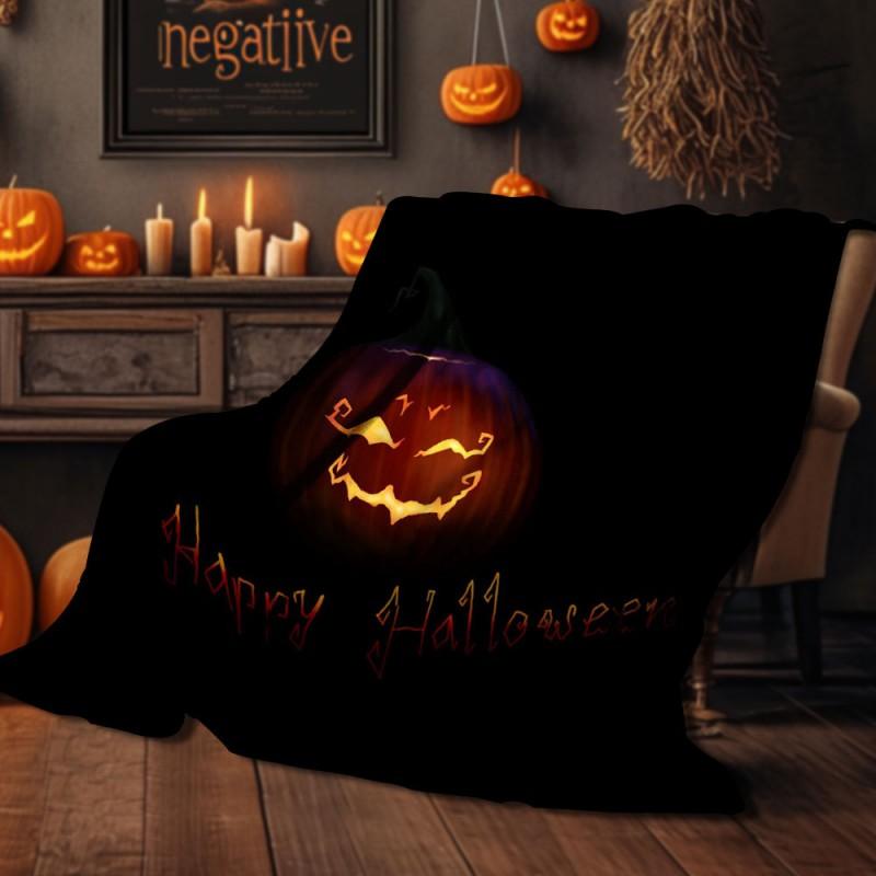 Halloween Print Flannel Blanket Soft Cozy Throw Bed Sofa Plush Fleece 70x100 To 150x200cm