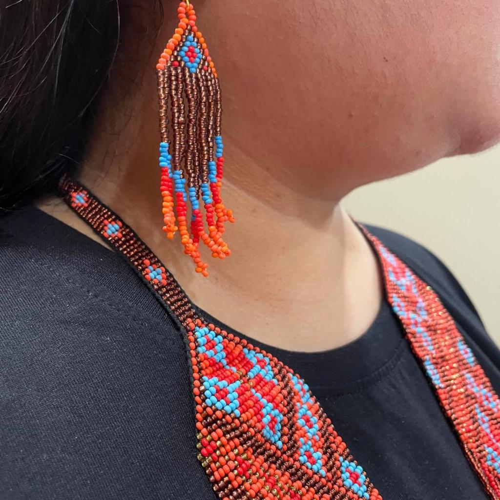 Handmade Red Seed Bead Necklace