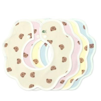 4er Set Babybär Rolllätzchen, 1 Set, Beige, Gelb, Muschel, Rosa