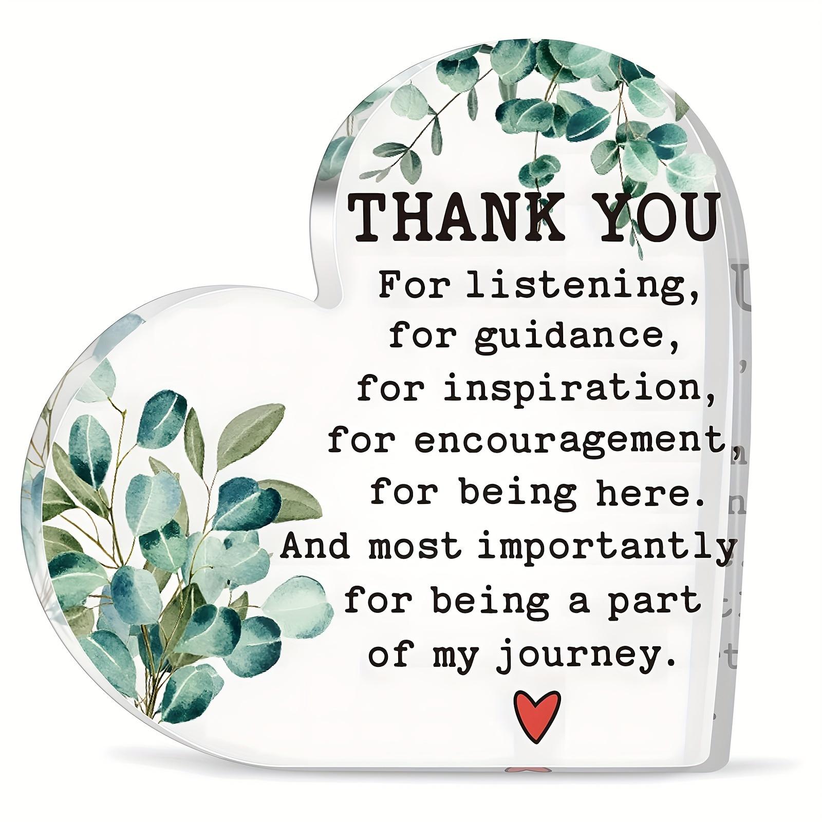 

Contemporary Acrylic Thank You Heart Plaque - Appreciation Gift for Teachers, Colleagues, Friends, Boss - Multipurpose Desk Decor with Encouraging 10*10cm