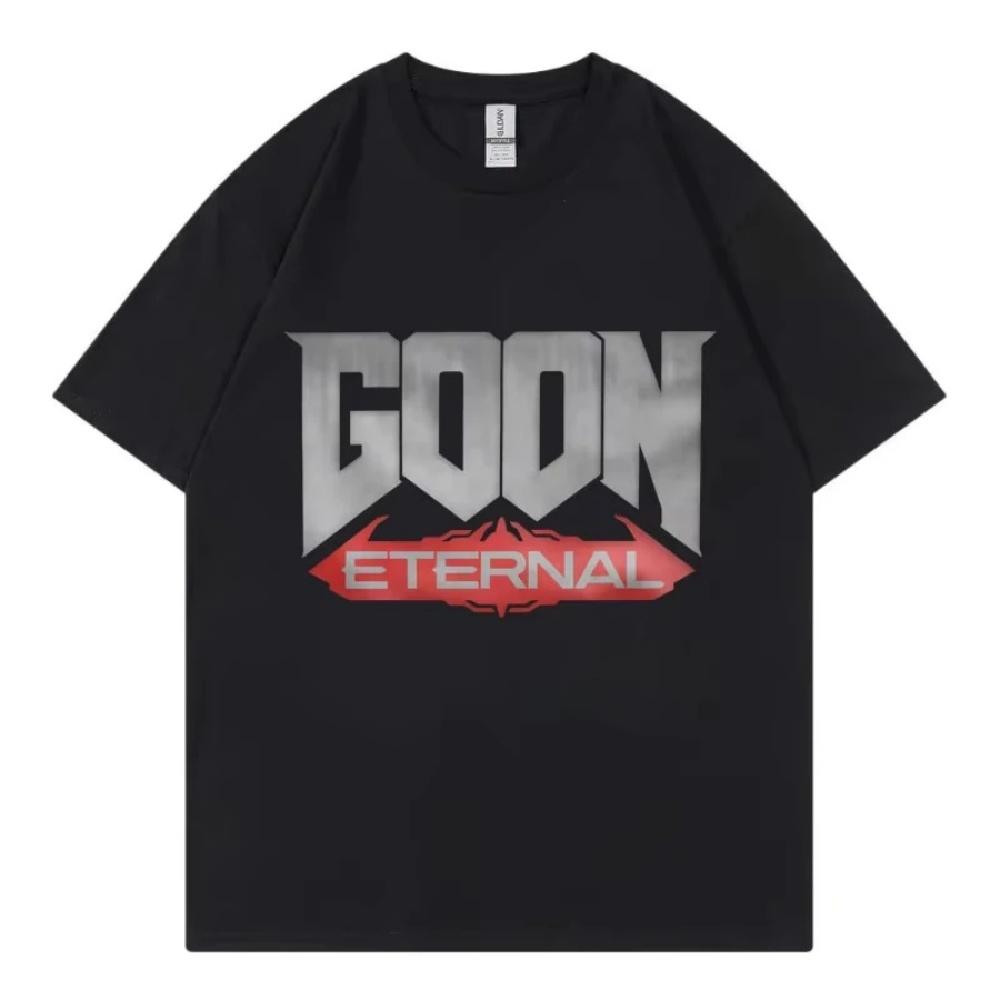 

Goon Eternal Смешная футболка с мемом Мужская Женская Мода Винтажная футболка с коротким рукавом Летняя Повседневная Свободная футболка Y2k Уличная одежда S чёрный
