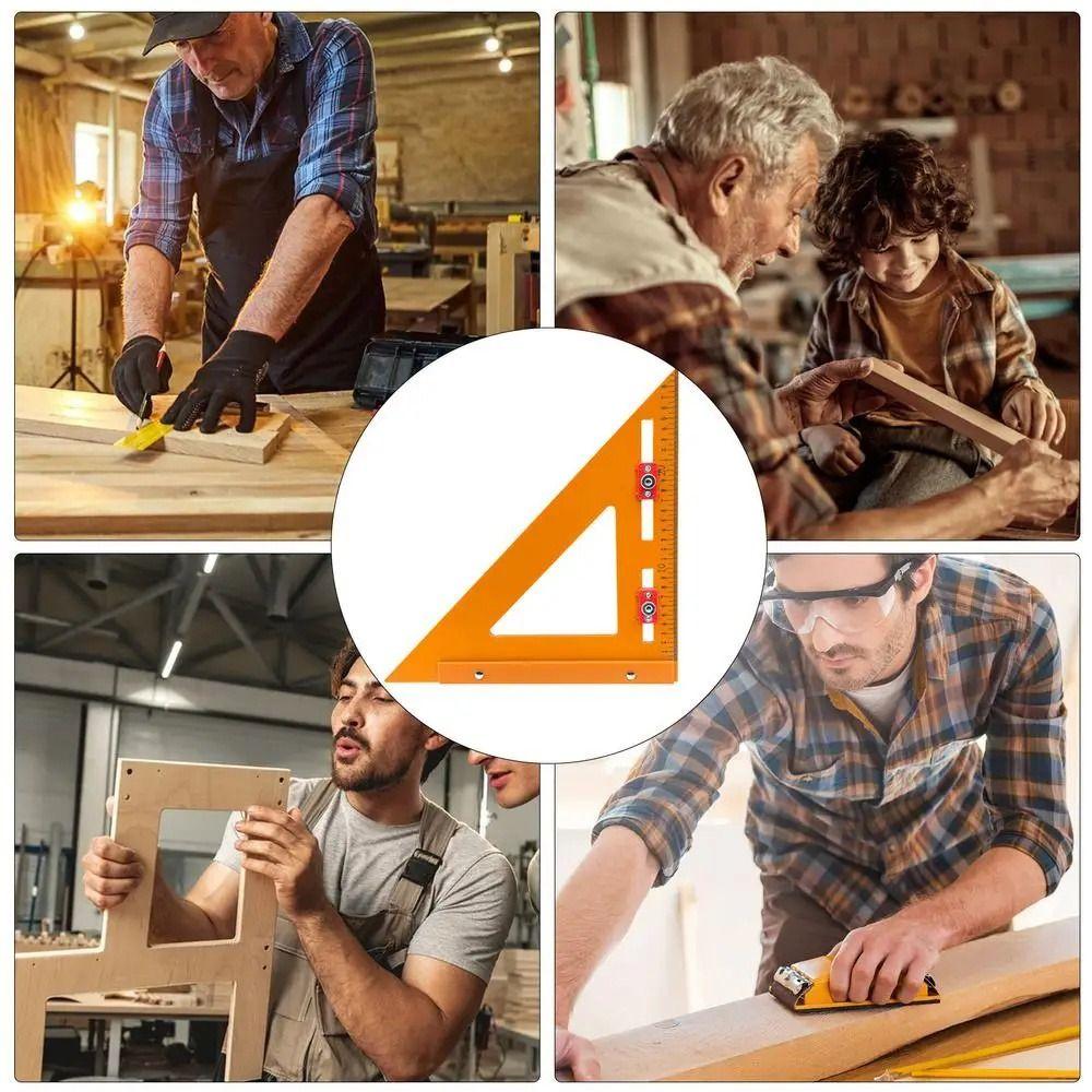 Right Angle 2-in-1 Triangle Ruler Protractor Scribing Ruler Hole Positioning