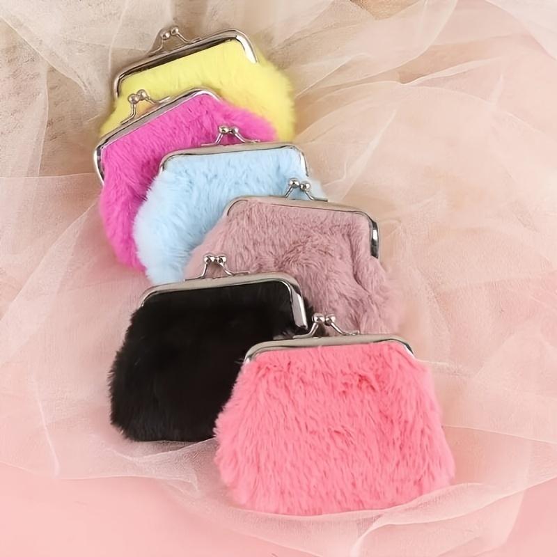 Plush Faux Fur Coin Purse for Youngsters Soft, Lightweight Snap Closure - Ideal Birthday Gift Small Purse