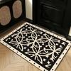 Entry Door Floor Mat Light Luxury Geometric Porch Scraping Mud Rubbing Soil Easy To Take Care Of Foot Pad Door Wear-Resistant Non-Slip Silk Ring Floor