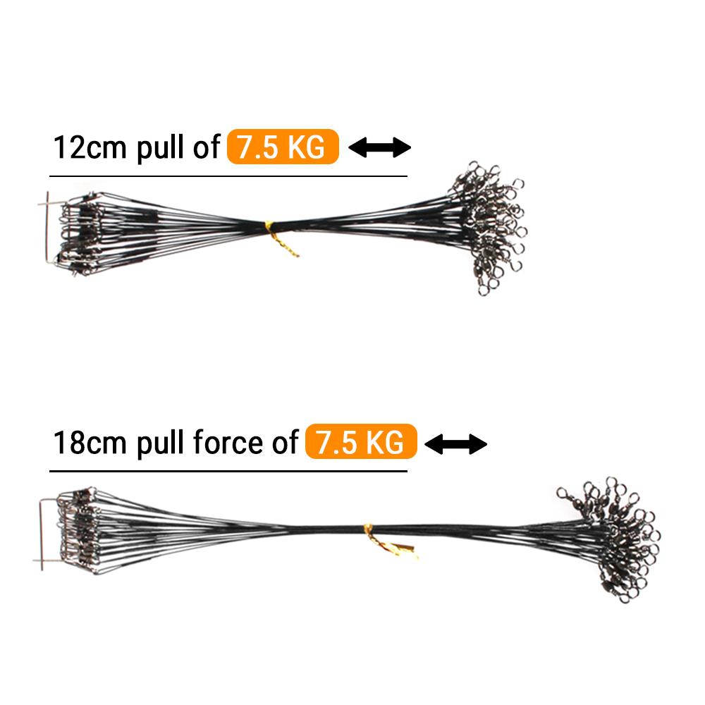 Steel Leader Fishing 20pcs Wire Leaders Heavy Duty Fishing High Strength Fishing Leaders with