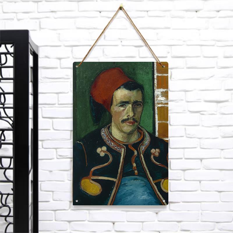 

Van Gogh Style Portrait Iron Painting Retro Art Home Decor Wall Hanging for Living Room 7.9x11.8In(20x30cm)