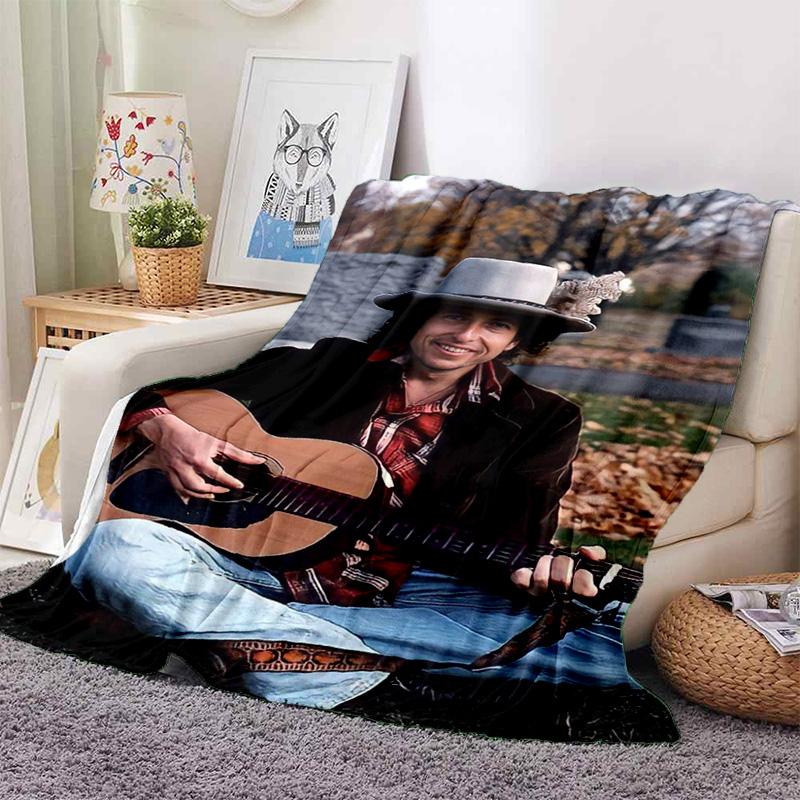 Retro Cool B-Bob Dylan Merchandise Blanket Fleece Home Popular Singer Throw Blanket Cozy Ultra-Soft for Couch Quilt