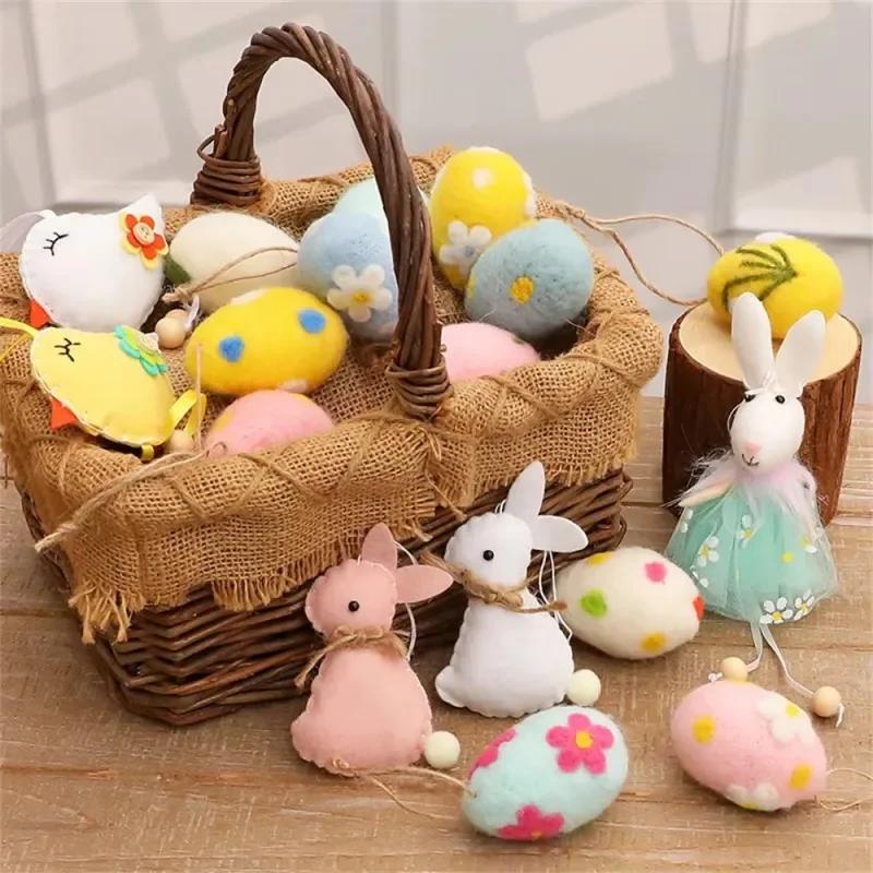 Diy Foam Eggs For Easter Painted Flowers Decorative Eggs Easter Simulation Egg Hanging Decoration