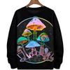 Women 3D Print Colorful Mushroom Mysterious Moth Graphic Crewneck Sweatshirt Longsleeve O Neck Loose Streetwear Vintage