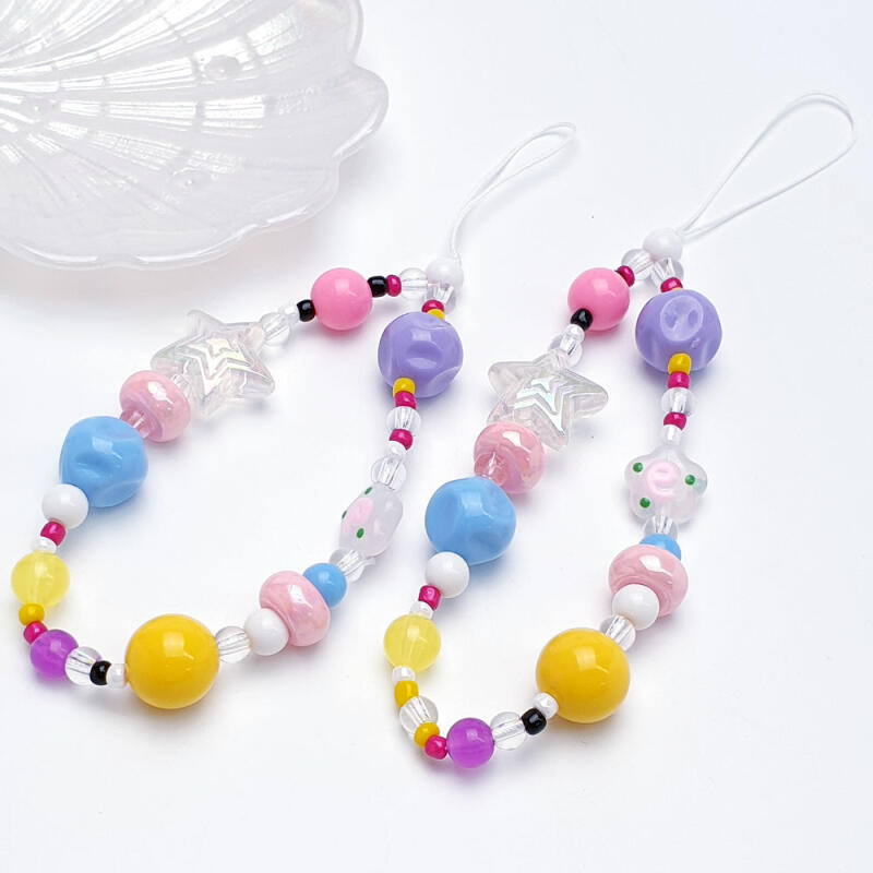 Aurora Star Bead Keyring Bead Strap Key Holder