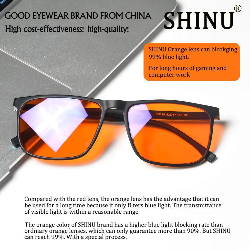 Shinu Blue Light Blocking Glasses Blue Light Reduction Fitover Anti-Blue Blocking Computer Gaming Glasses