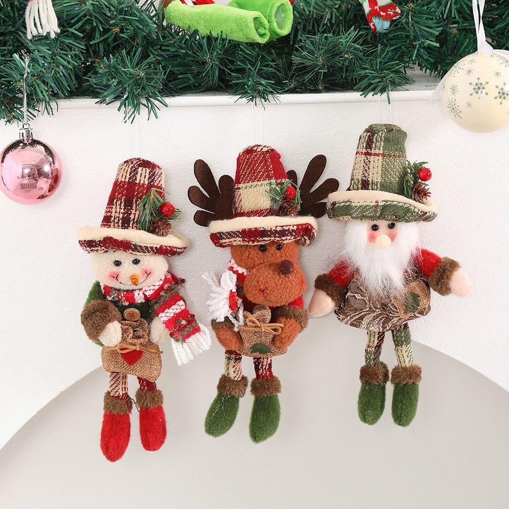 

Милая рождественская плюшевая кукла, подвесной декор, мультяшное рождественское украшение, новогоднее украшение