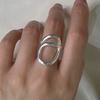 BF CLUB 925 Sterling Rings for Women Fashion Geometric Handmade Irregular FInterware LInes Ring Party Christmas Gift