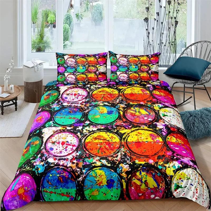 Comforter Hippie Graffiti Hip Hop For Kids Teens Adults Wall Urban Street Art Theme Polyester Bedroom Decorations