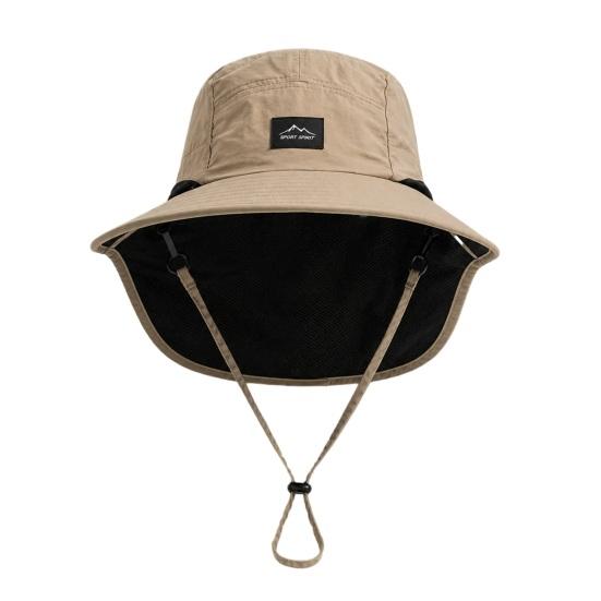 Sun Drawstring Breathable Mesh UPF 50+ Hat Adjustable Sides Quick-Dry Lightweight Collapsible хаки