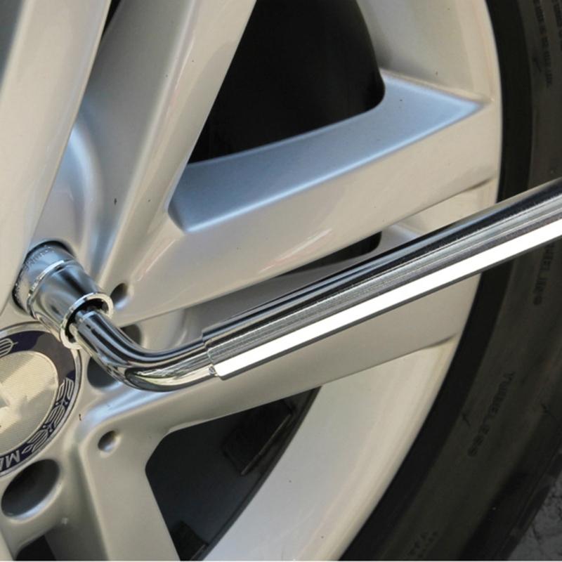 Telescoping Brace Wrench L Shape Tire Wrench Spanner For Effortlessly Nut Removal Adjustable Length High Leverages Design