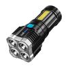 COCIVIVRE H44 Four-Head Rechargeable Flashlight with COB Side Light