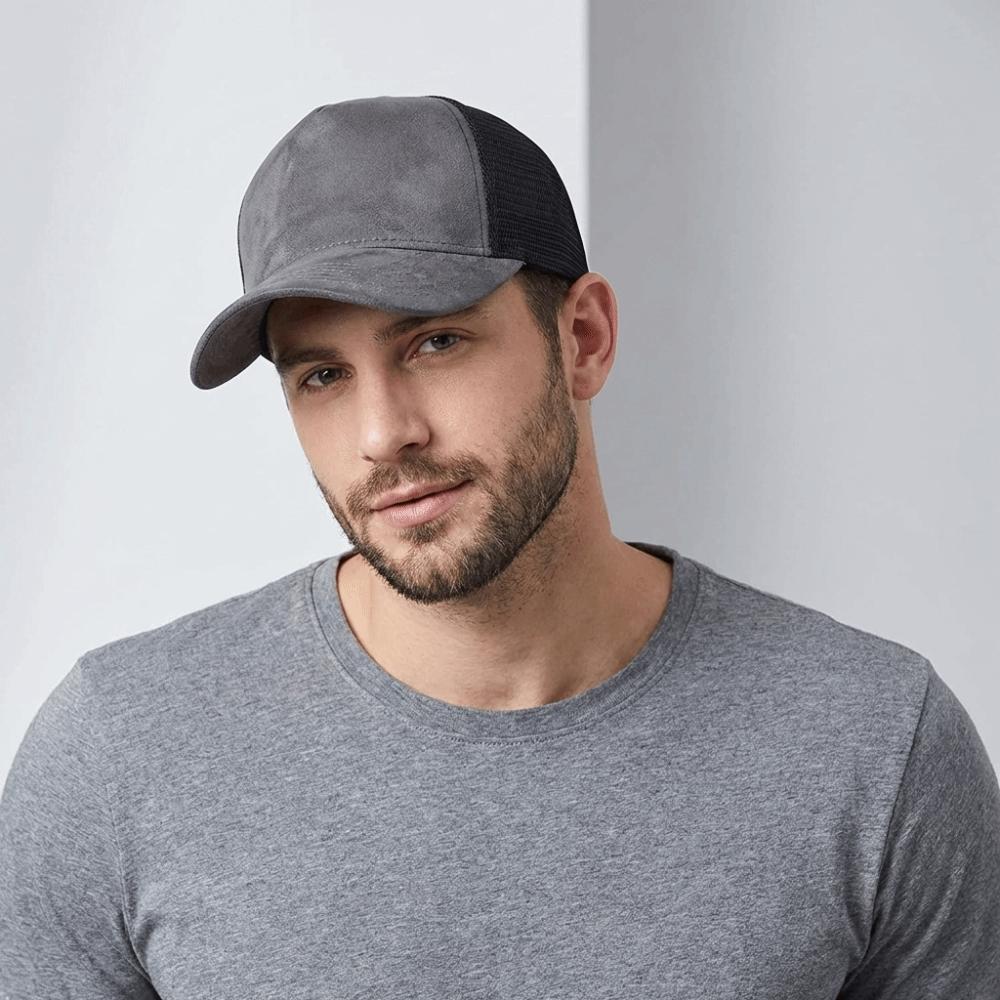 Suede Men Baseball Hat Adjustable Women Sunshade Hat Lightweight Mesh Peaked Cap  Sun Visor