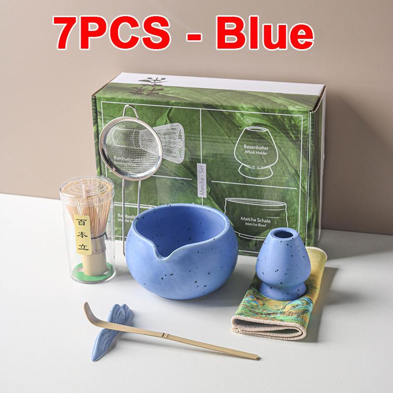 Set Cadou Matcha Tradițional 4/5/7/8 buc Tel Matcha Bambus Linguriță Bol Matcha Ceramic Suport Tel Seturi Ceai Japonez