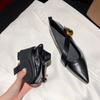 Fashion Mary Jane Shoes Low-heeled Soft-soled Single Shoes Women's New Pointed and Versatile Mary Jane Women's Shoes Large-size Flats