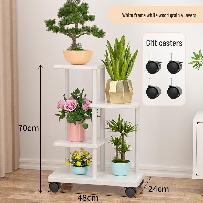 Wrought Iron Multi-Layer Tall Indoor Flower Stand for Living Room or Balcony