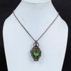 Green Amethyst Gemstone Pendant, 999 Copper Wire Wrapped Pendant, Handmade Antique Jewelry, Gift For Mother Day