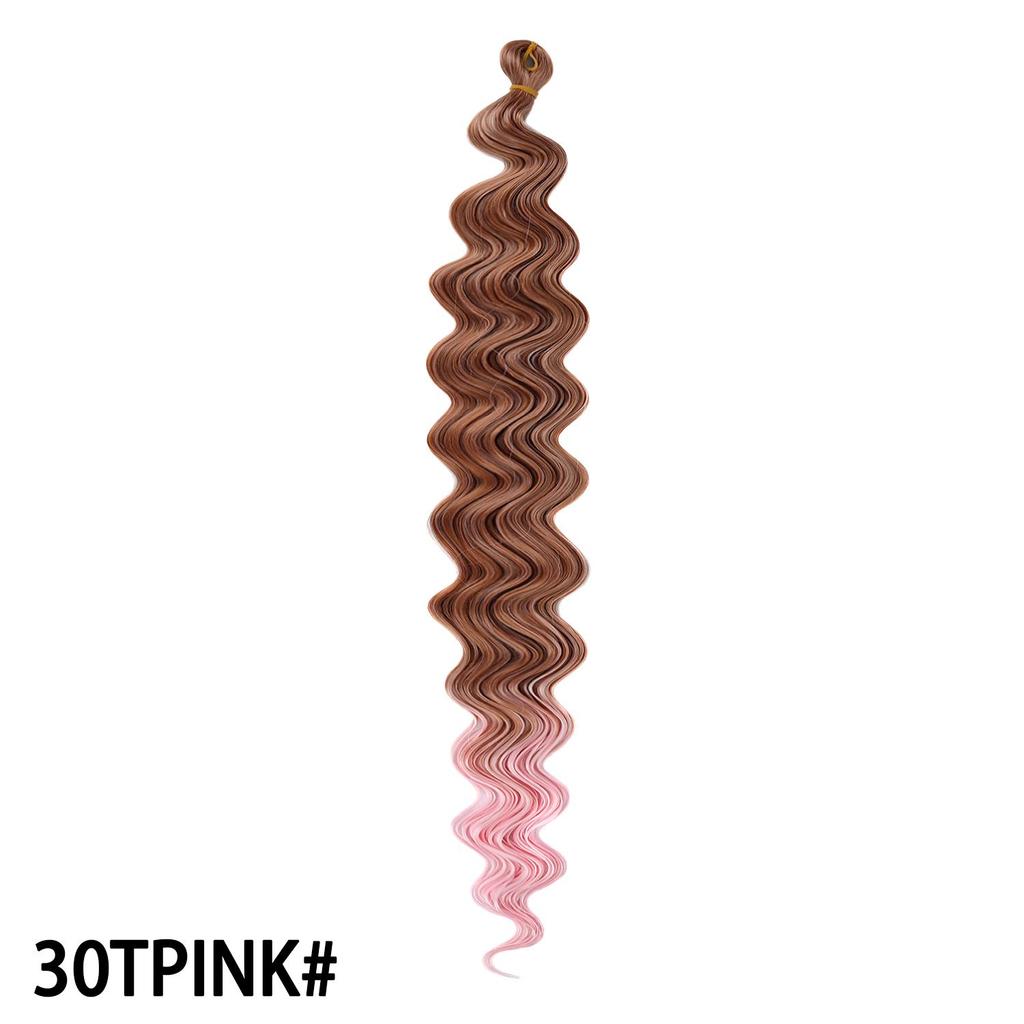 Crochet Hair 30inch 150g Boho Curly Wavy Braiding Hair Deep Water Ocean Wave Black Synthetic Bohemian Braids For Women Girls