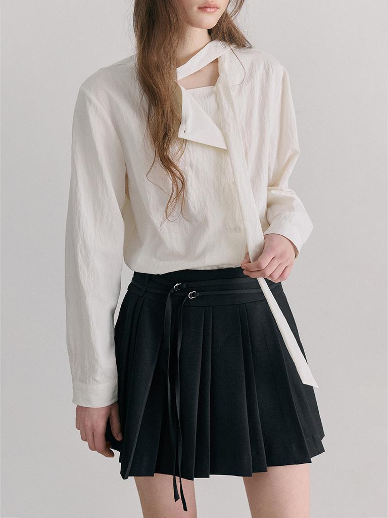 ETMON Double Pleats Skirt, Black