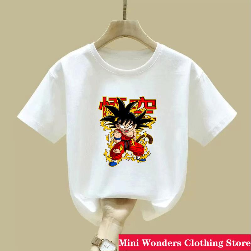 Summer Anime Dragon Ball Wukong Childrens Tshirt Summer Fashion Casual Tshirt Boys and Girls Clothing Tshirt Short Sleeved