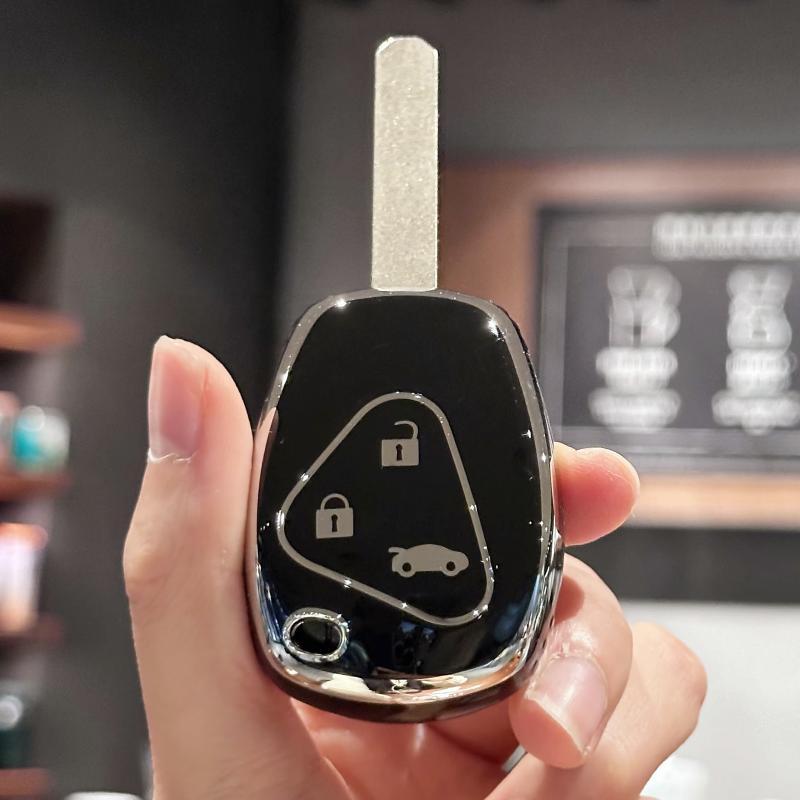 Schlüsselanhänger-Abdeckung für Renault Megane Modus Espace Laguna Duster Logan Dacia Sandero Fluence Clio Kango 3 Tasten Autoschlüssel-Hülle