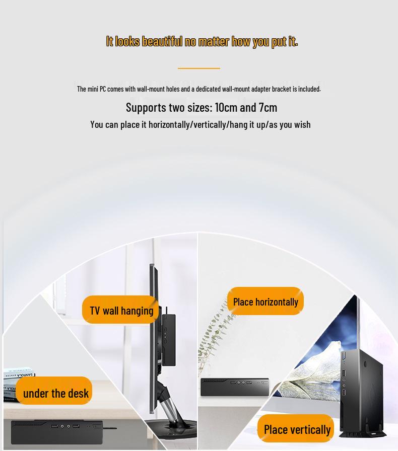 Core I3/i5/i7 Micro Office Desktop PC - Industrial Mini Assembled Computer.